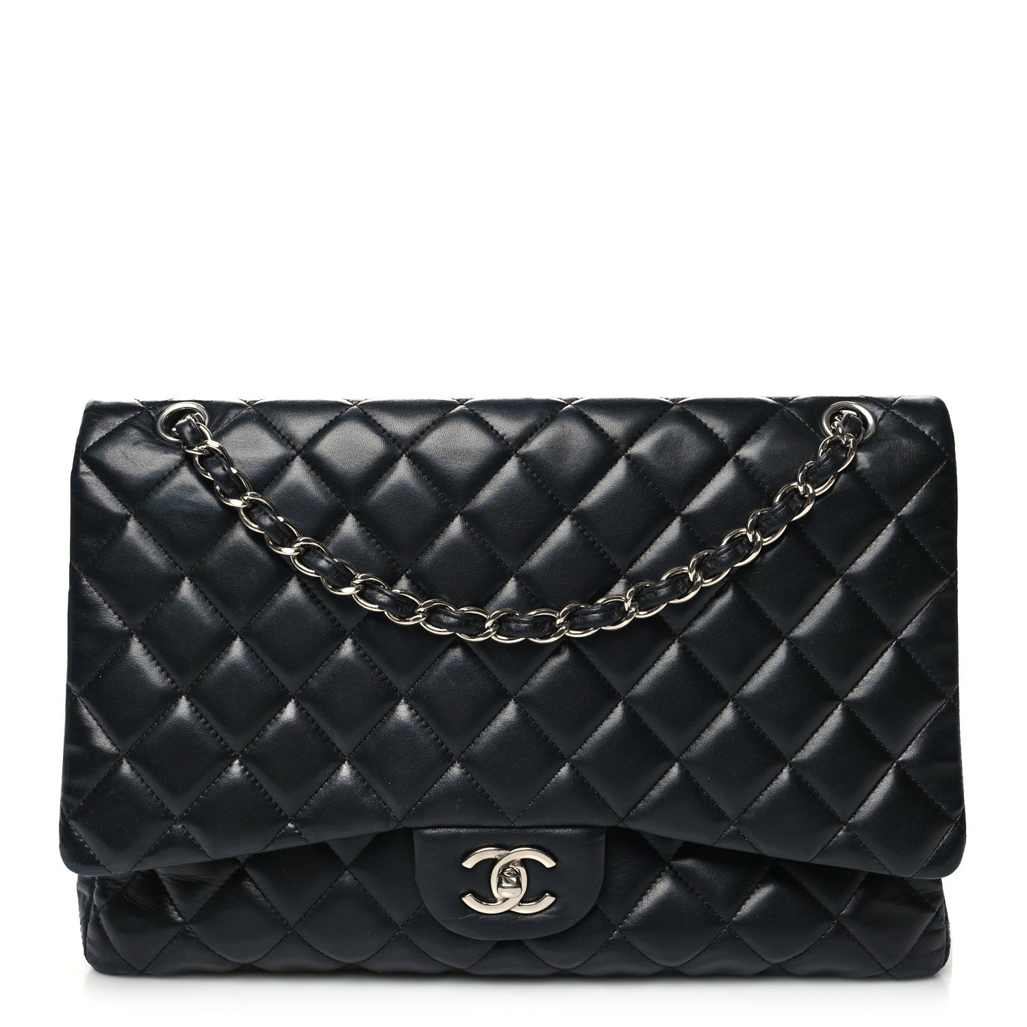 Chanel Lambskin Quilted Maxi Single Flap Black 1 of 12