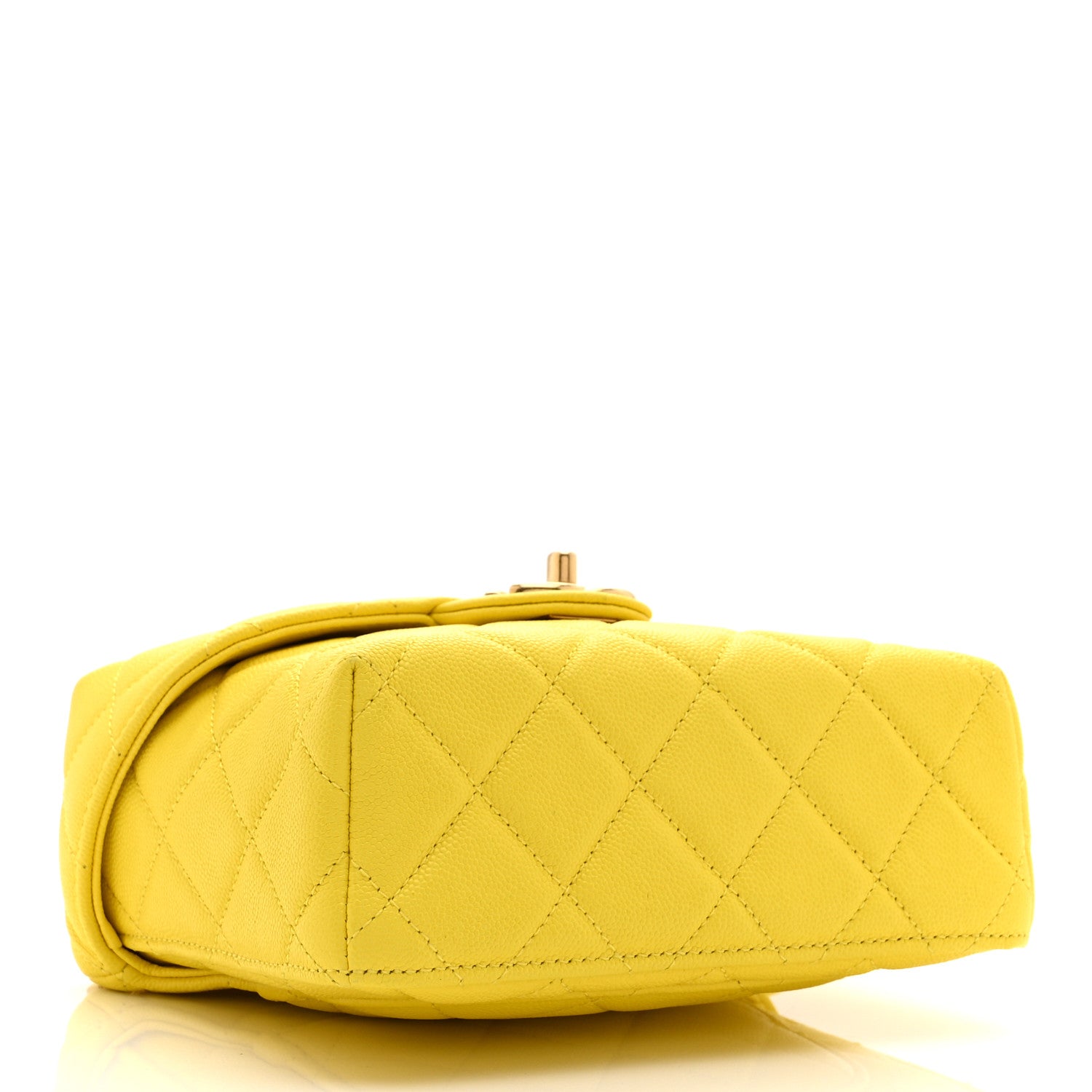 Chanel Caviar Quilted Handy Box Vanity Case Yellow 4 of 10