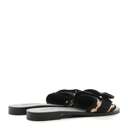 Christian Dior Technical Stretch Fabric Leopard Dio(r)evolution Slide Sandals 39 Black Natural 4 of 9