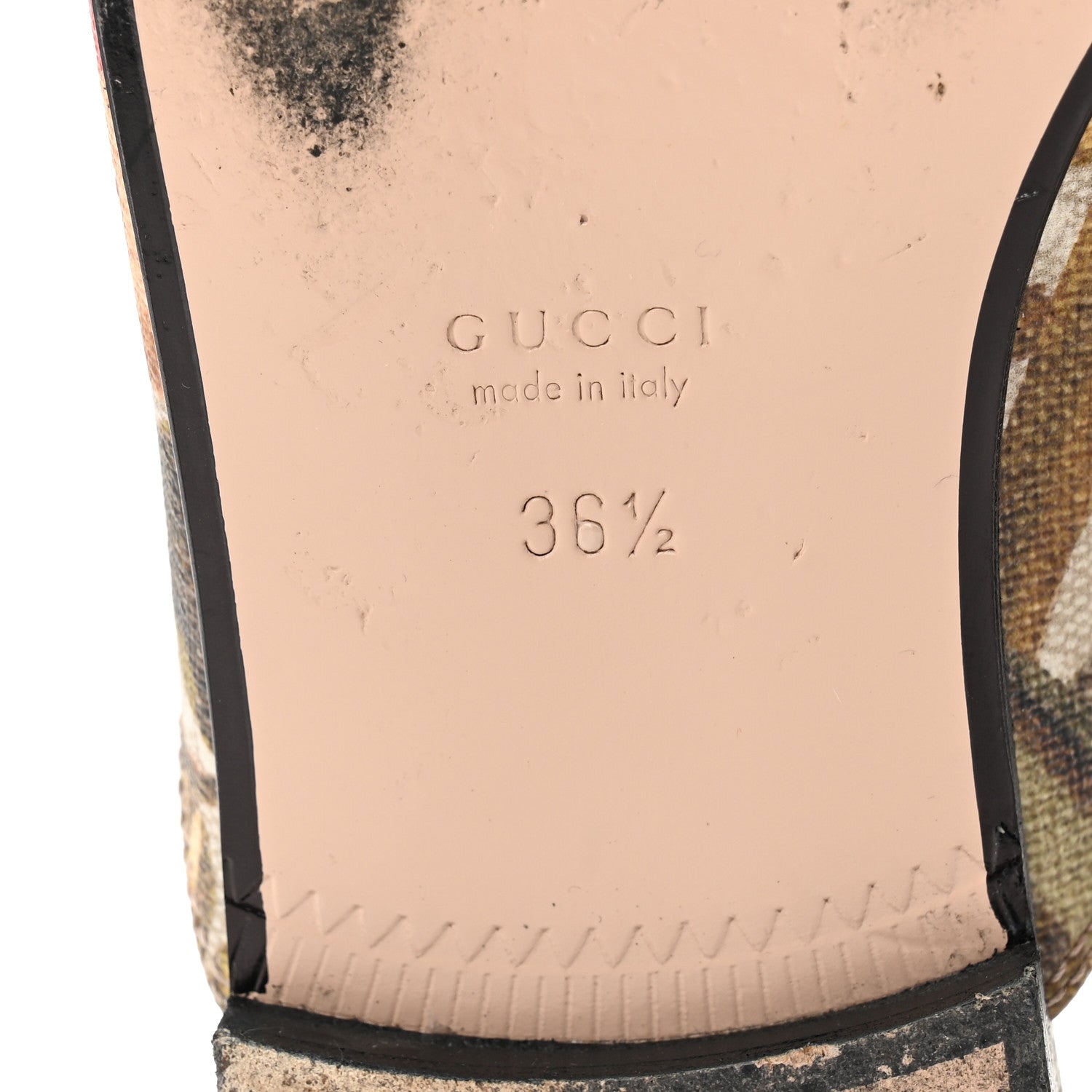 Gucci GG Supreme Monogram Malaga Kid Water Flora Womens Princetown Slippers 36.5 Beige White Multicolor Mystic White 7 of 13