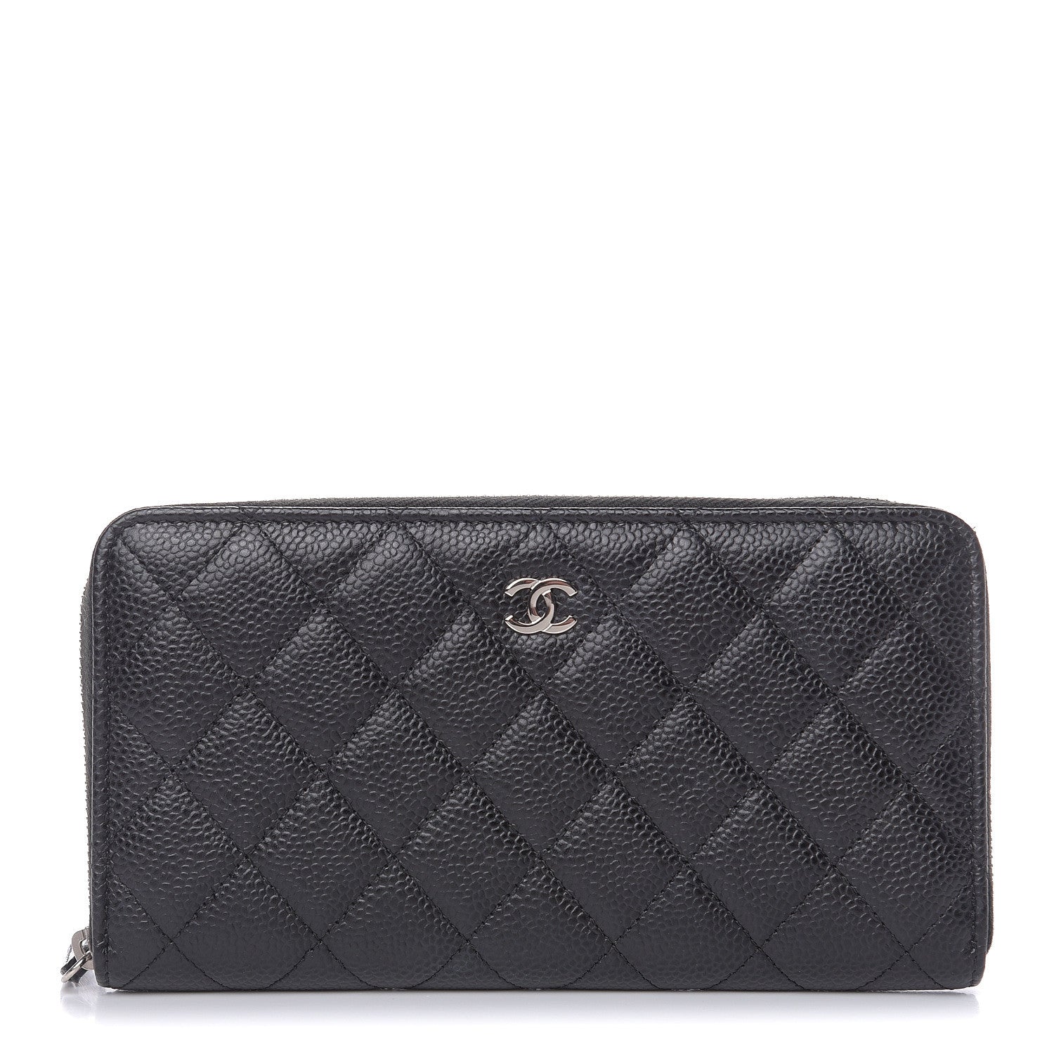 Chanel Caviar Quilted Large Gusset Zip Around Wallet Black 1 of 11
