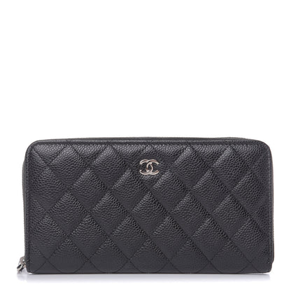 Chanel Caviar Quilted Large Gusset Zip Around Wallet Black 1 of 11