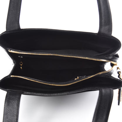 Chanel Caviar Embroidered Logo Shoulder Bag Black 5 of 10