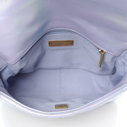 Chanel Iridescent Calfskin Quilted Medium Chanel 19 Flap Light Purple Blue 5 of 11