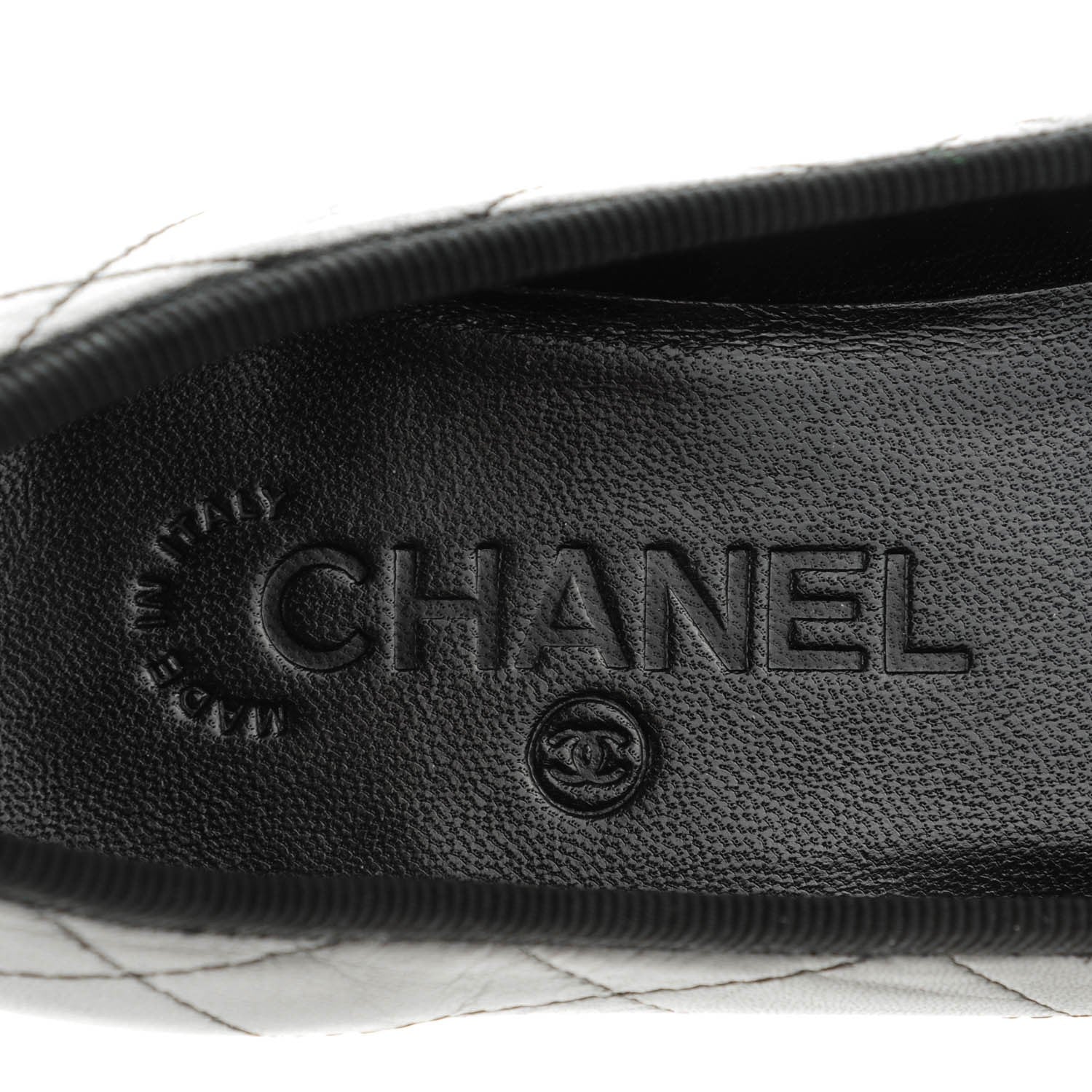 Chanel Lambskin Quilted Cambon Ballerina Flats 37.5 Black 6 of 9