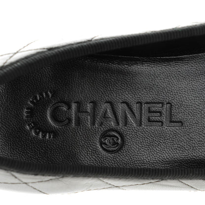 Chanel Lambskin Quilted Cambon Ballerina Flats 37.5 Black 6 of 9