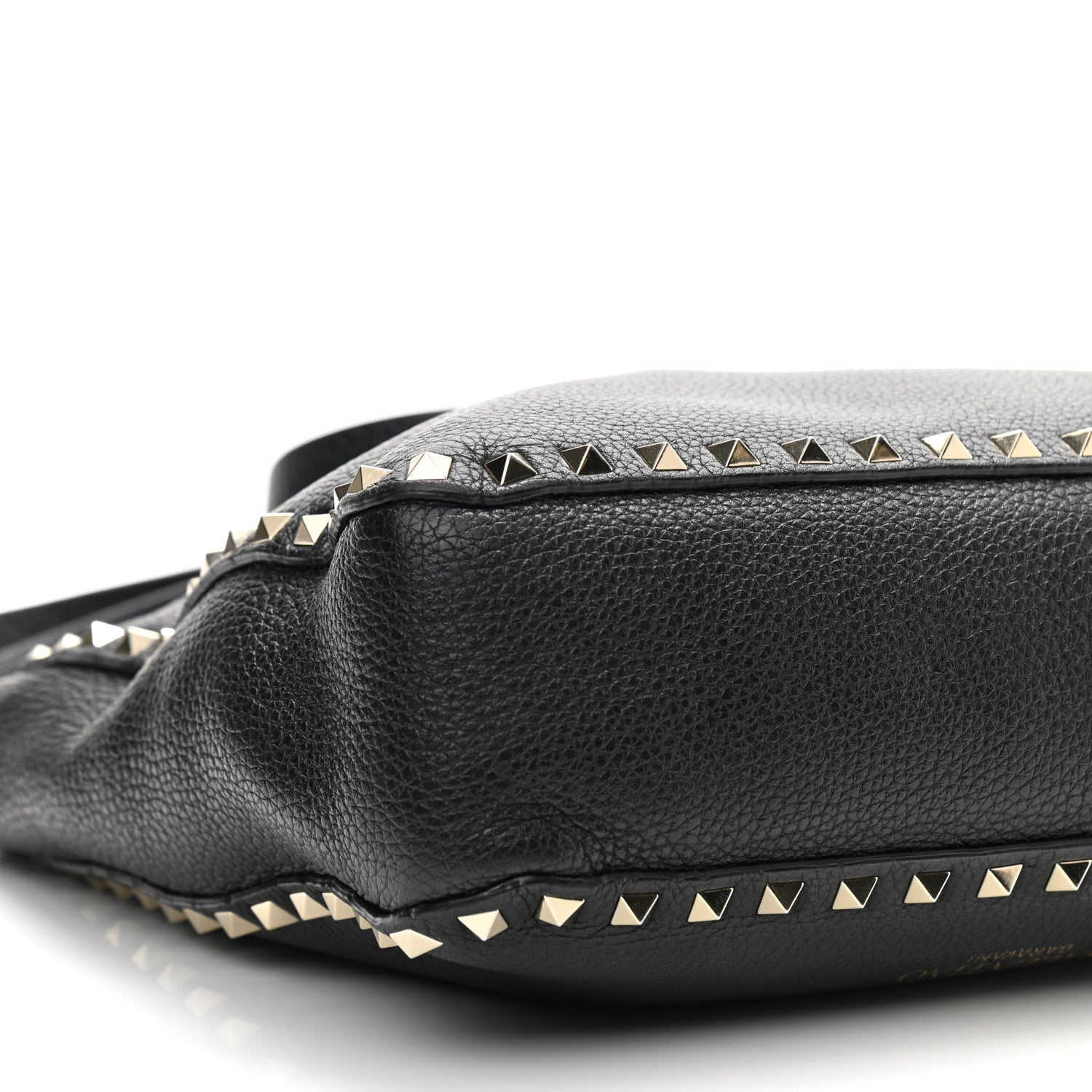 Valentino Garavani Pebbled Calfskin Small Rockstud Flip-Lock Messenger Bag Black 9 of 12