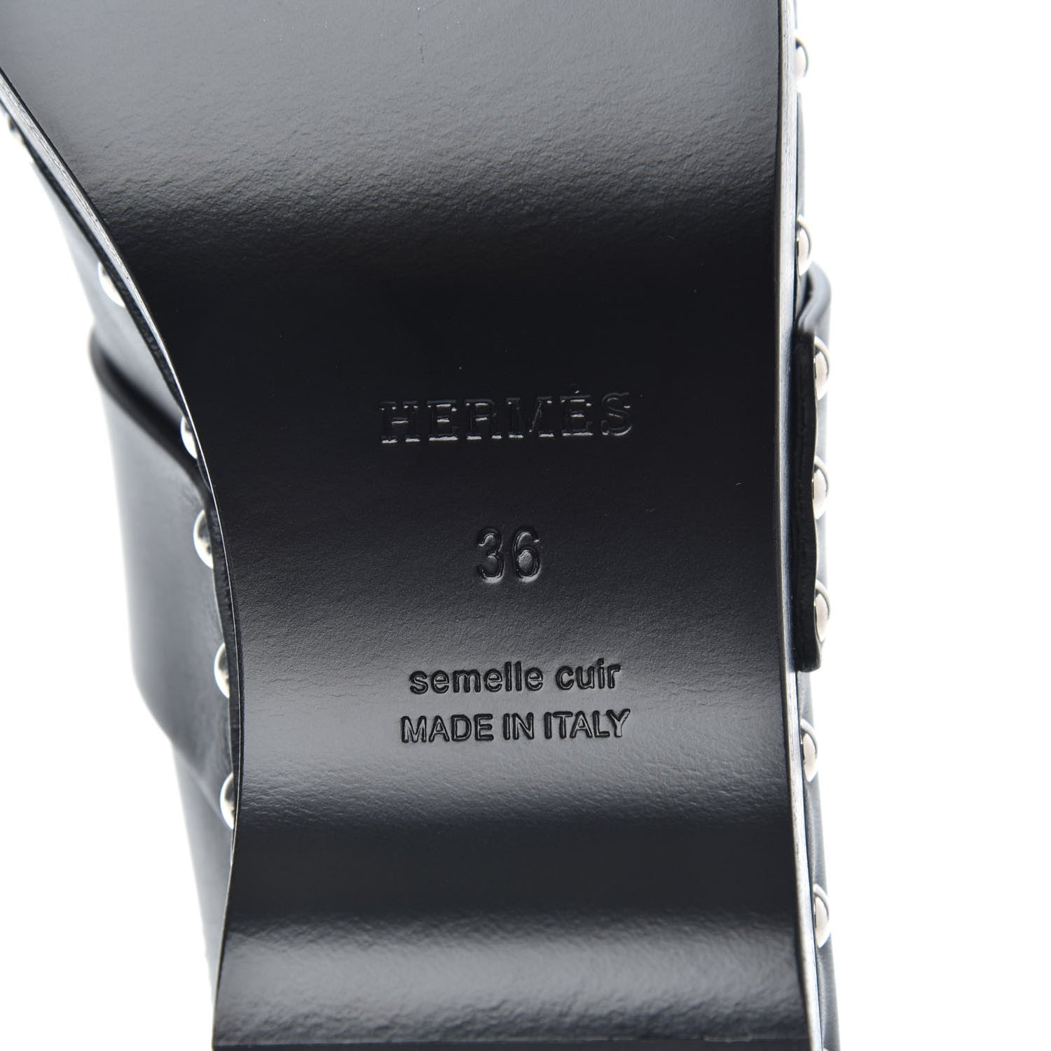 Hermes Calfskin Calya Mules 36 Black 7 of 8