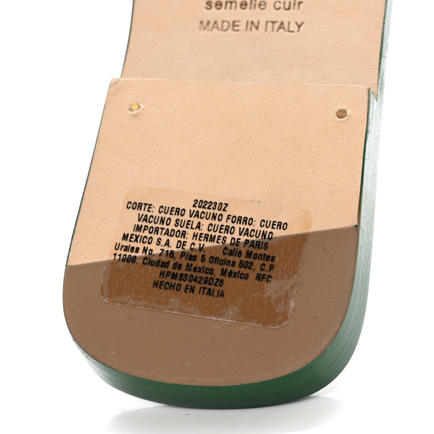 Calfskin Oran Sandals 35 Vert Electrique