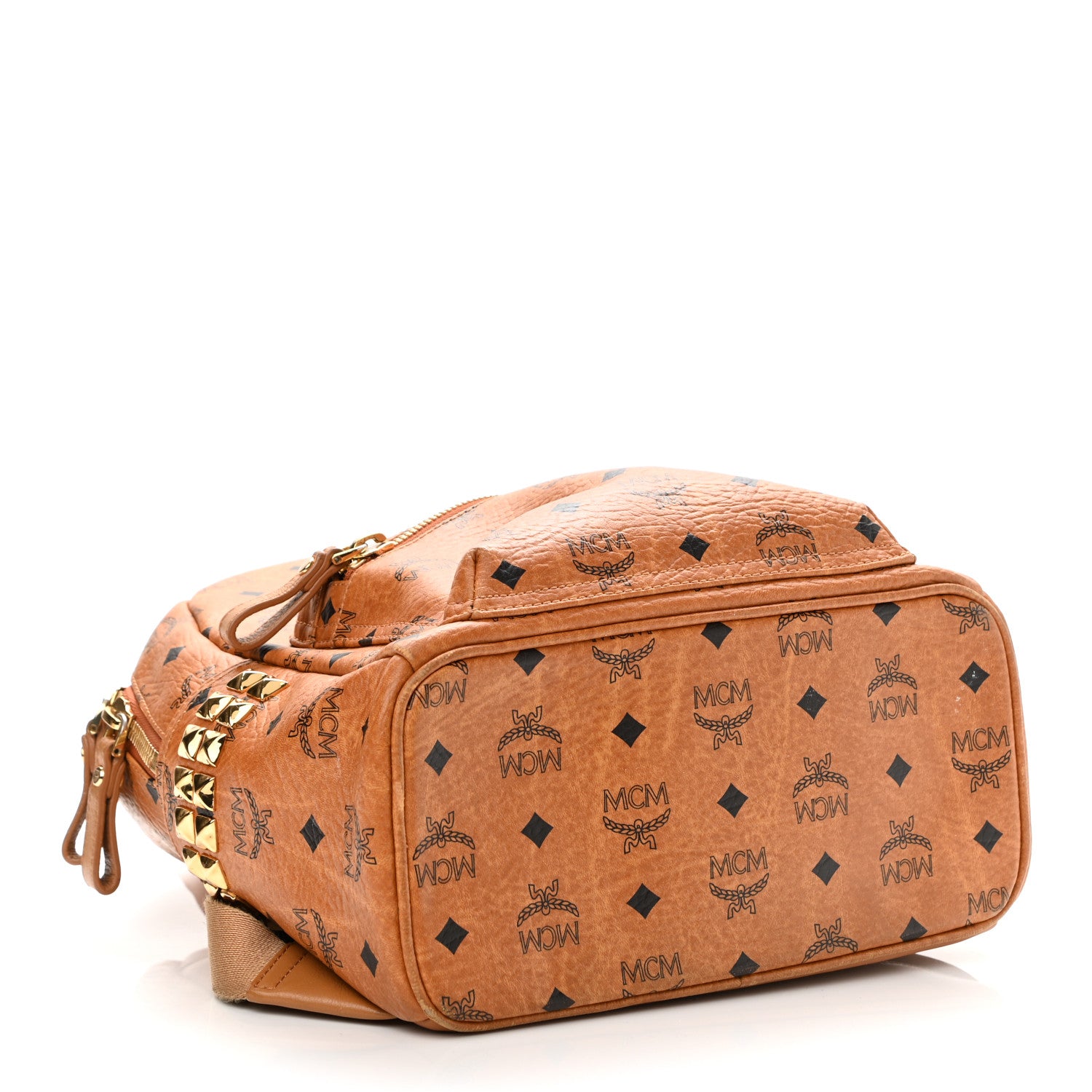 MCM Visetos Small Side Stud Stark Backpack Cognac 4 of 11