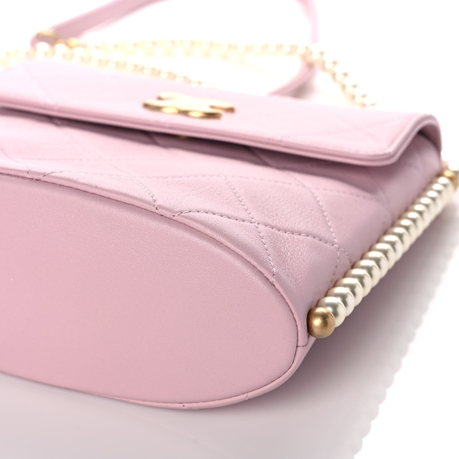 Chanel Calfskin Quilted Pearl Small About Pearls Hobo Bag Light Pink 10 of 12