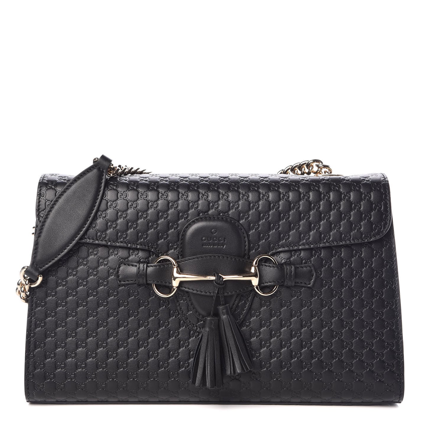 Microguccissima Medium Emily Chain Shoulder Bag Black