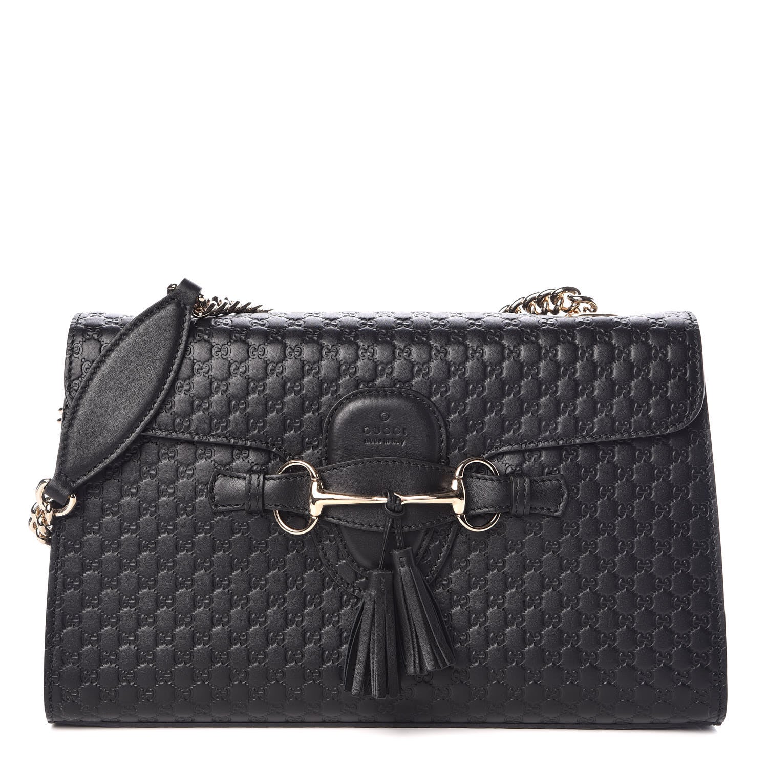 Gucci Microguccissima Medium Emily Chain Shoulder Bag Black 1 of 15
