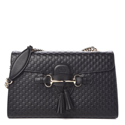 Gucci Microguccissima Medium Emily Chain Shoulder Bag Black 1 of 15
