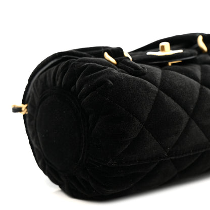 Chanel Velvet Quilted Mini Top Handle Flap Black 19 of 23