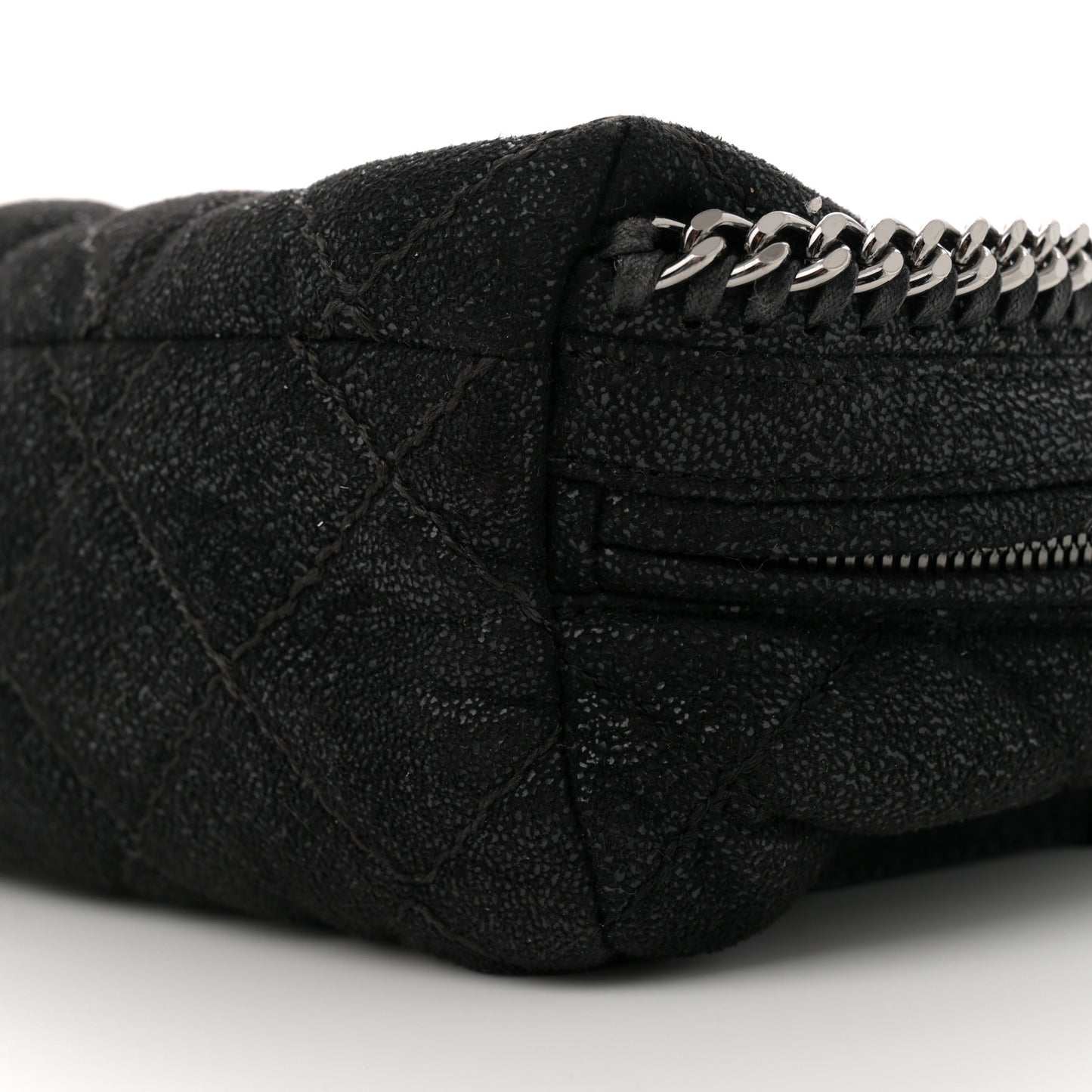 Shaggy Deer Quilted Mini Falabella Backpack Black