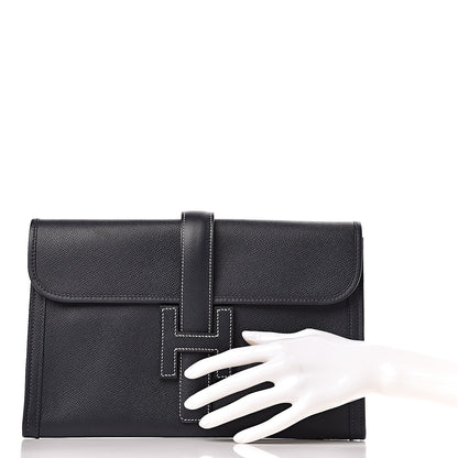Hermes Epsom Jige PM Clutch Bleu Nuit 2 of 7