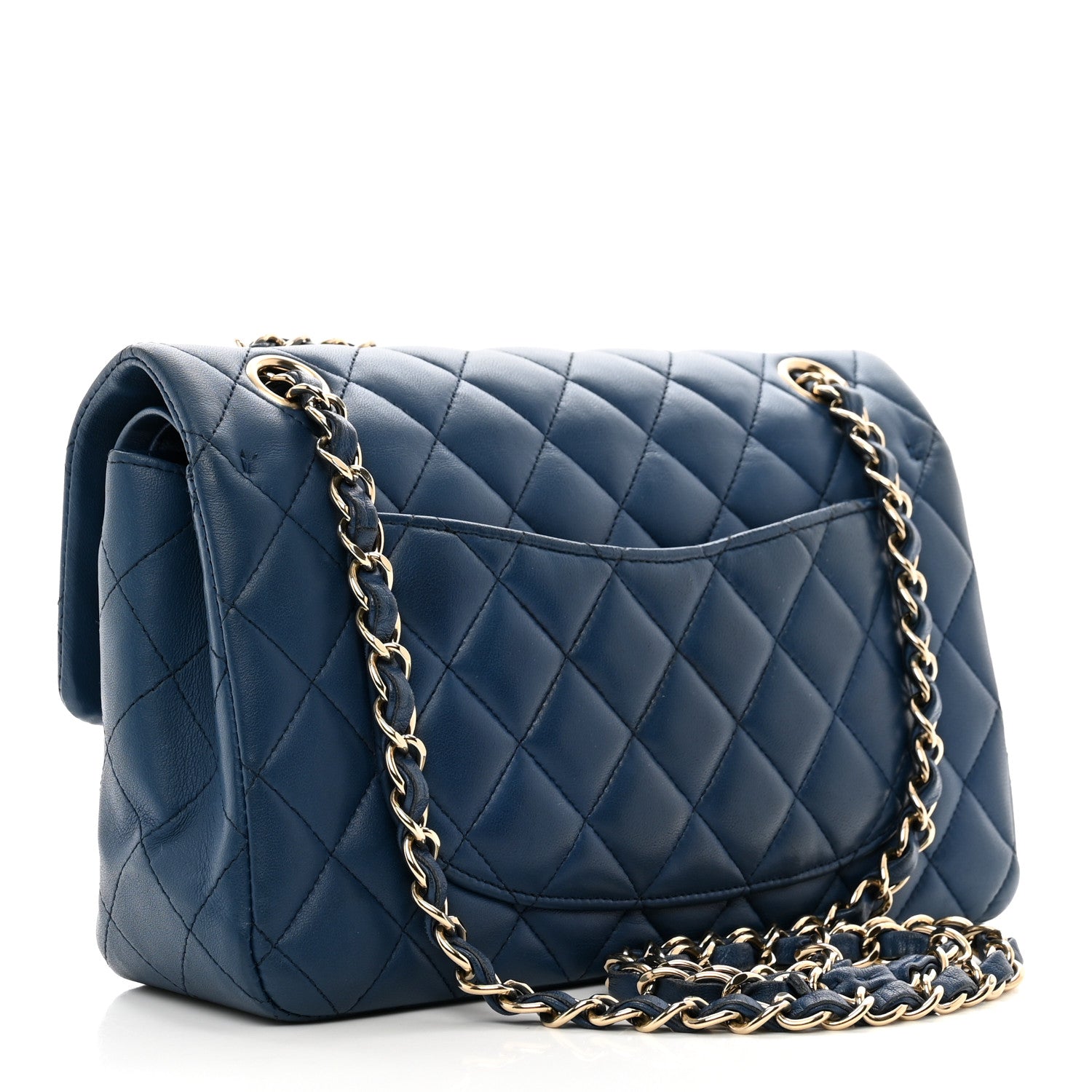 Chanel Lambskin Quilted Small Double Flap Dark Blue 3 of 12