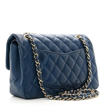 Chanel Lambskin Quilted Small Double Flap Dark Blue 3 of 12