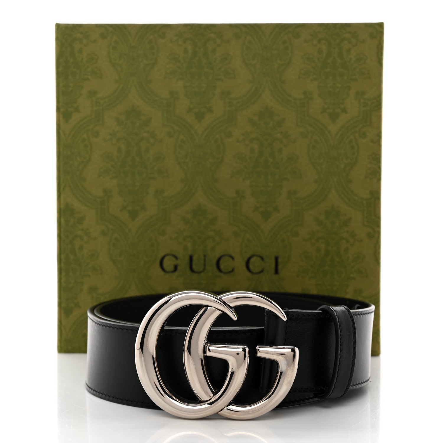 Gucci Plutone Calfskin Palladium Double G 40mm Belt 70 28 Black 6 of 6