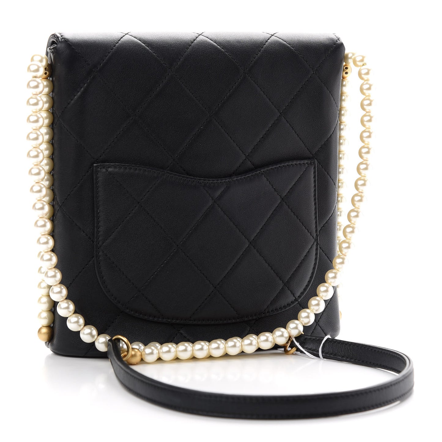 Calfskin Quilted Pearl Small About Pearls Hobo Bag Black