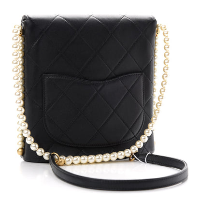 Chanel Calfskin Quilted Pearl Small About Pearls Hobo Bag Black 3 of 9
