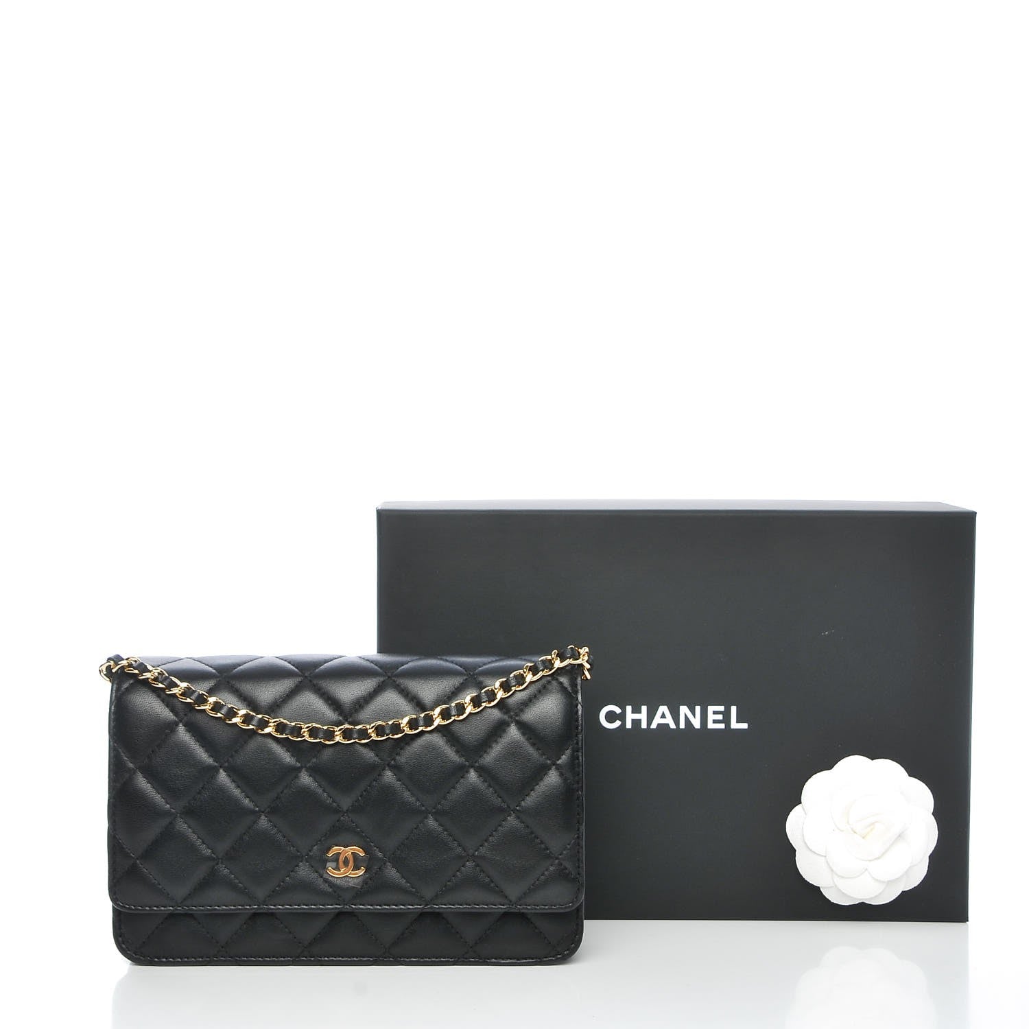 Chanel Lambskin Quilted Wallet On Chain WOC Black 9 of 9