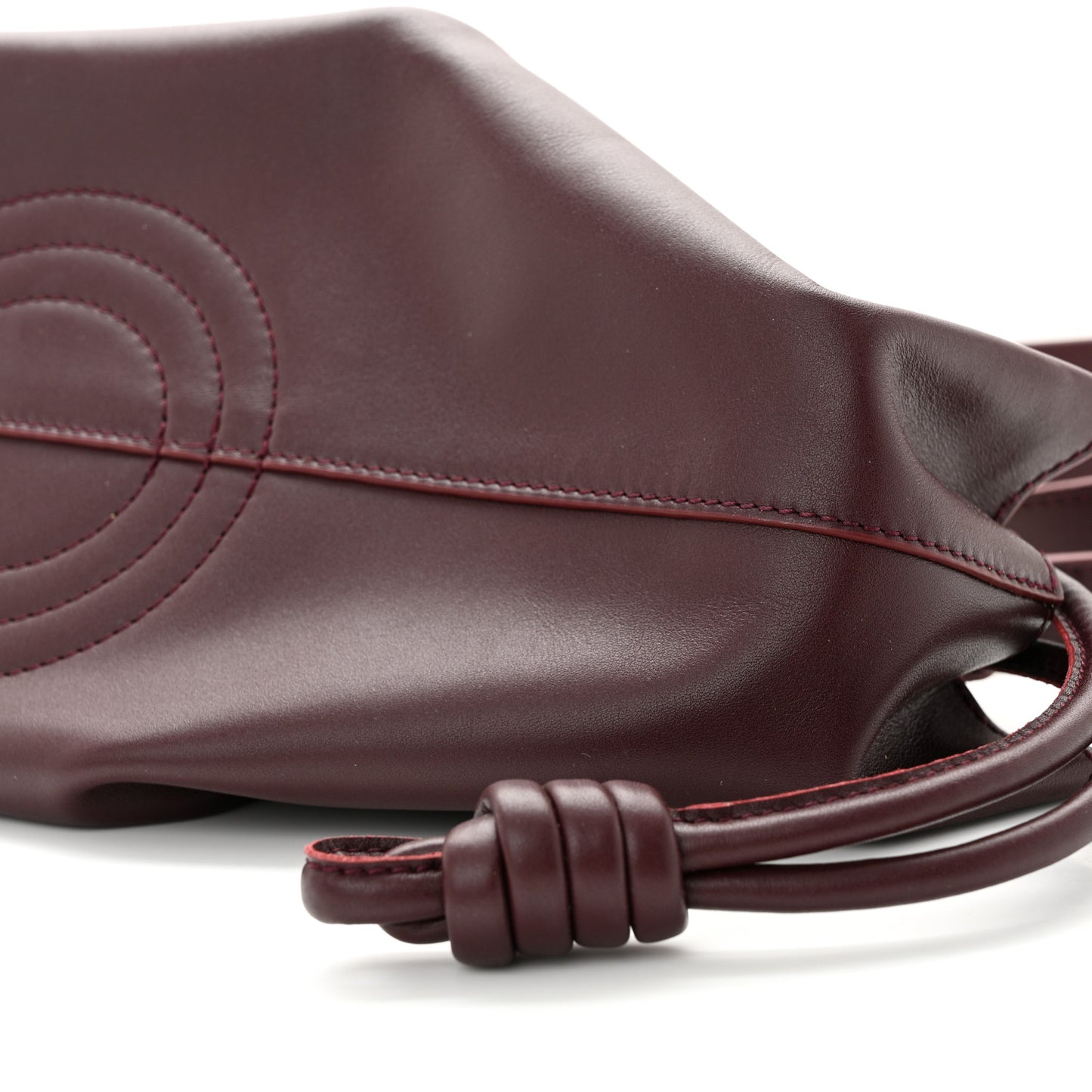 Shiny Nappa Calfskin Small Paseo Bag Burgundy