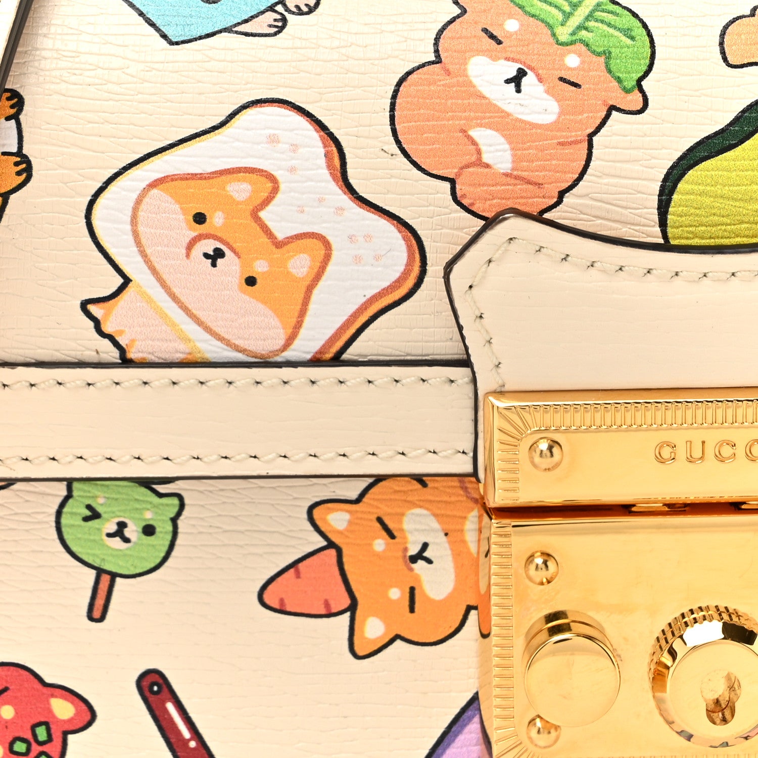 Gucci X PIKARAR Textured Dollar Calfskin Animal Print Mini Padlock
