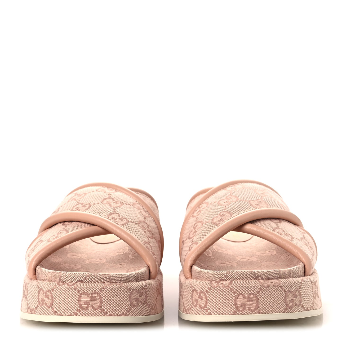 Monogram GG Calfskin Angelina Platform 55mm Slide Sandals 37 Light Pink 40 Light Pink