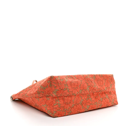 Valentino Garavani Canvas Glam Lace Reversible Tote Orange 4 of 10