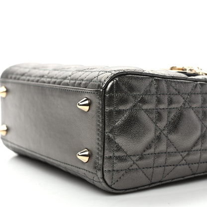 Christian Dior Lambskin Cannage Small My ABCDior Lady Dior Metallic Grey 8 of 9