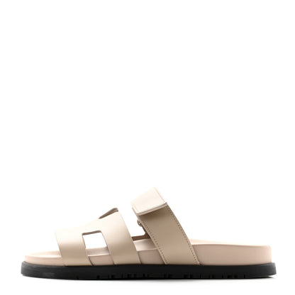 Hermes Calfskin Womens Chypre Sandals 36 Beige Mastic 1 of 9