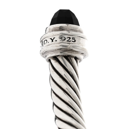 David Yurman Sterling Silver Diamond Black Onyx 5mm Cable Classics Princess Bracelet 3 of 3