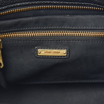Miu Miu Goatskin Madras Tote Black 6 of 9