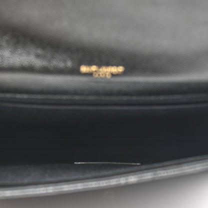 Saint Laurent Grain De Poudre Matelasse Chevron Monogram Envelope Clutch Black 6 of 8