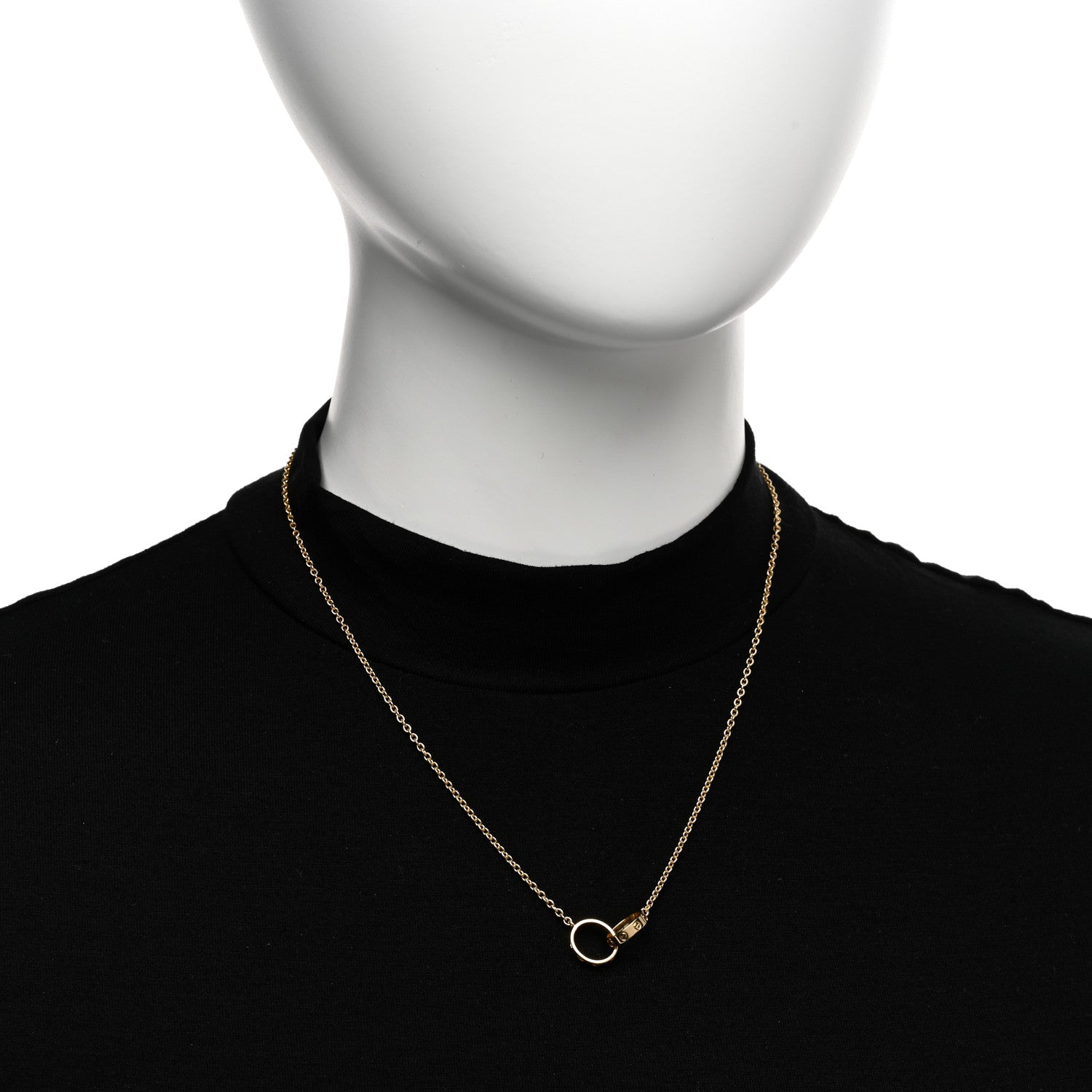 Cartier 18K Yellow Gold Interlocking LOVE Necklace 2 of 5