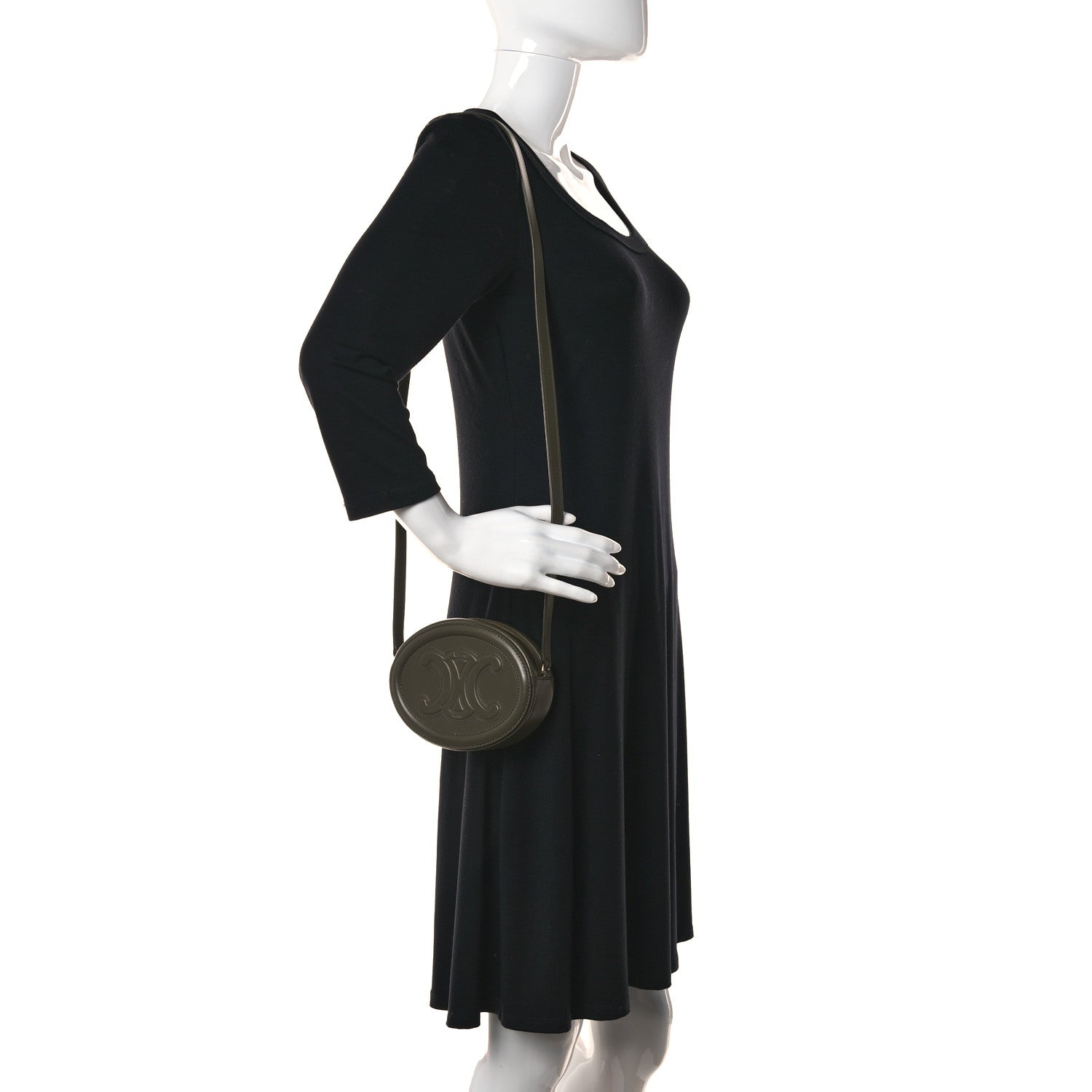 Celine Smooth Calfskin Cuir Small Triomphe Oval Purse Crossbody Light Jade 2 of 10