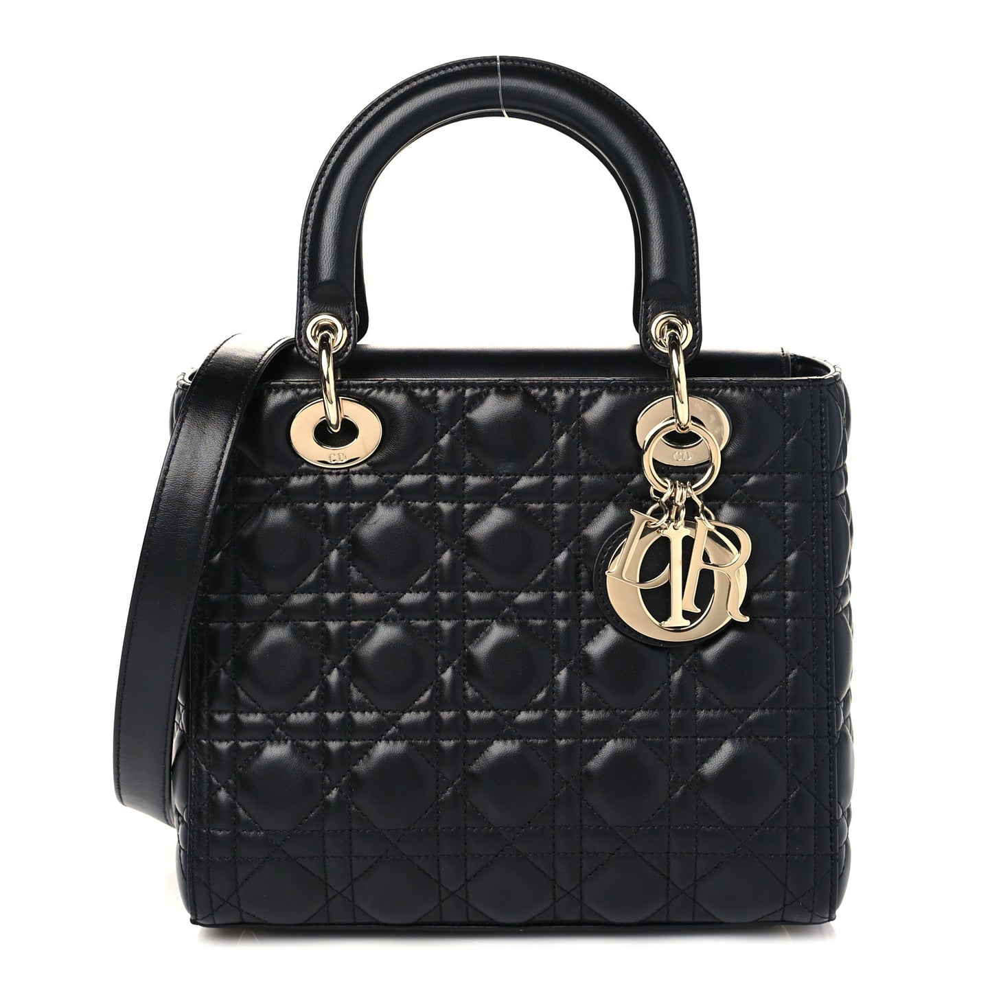 Lambskin Cannage Medium Lady Dior Black