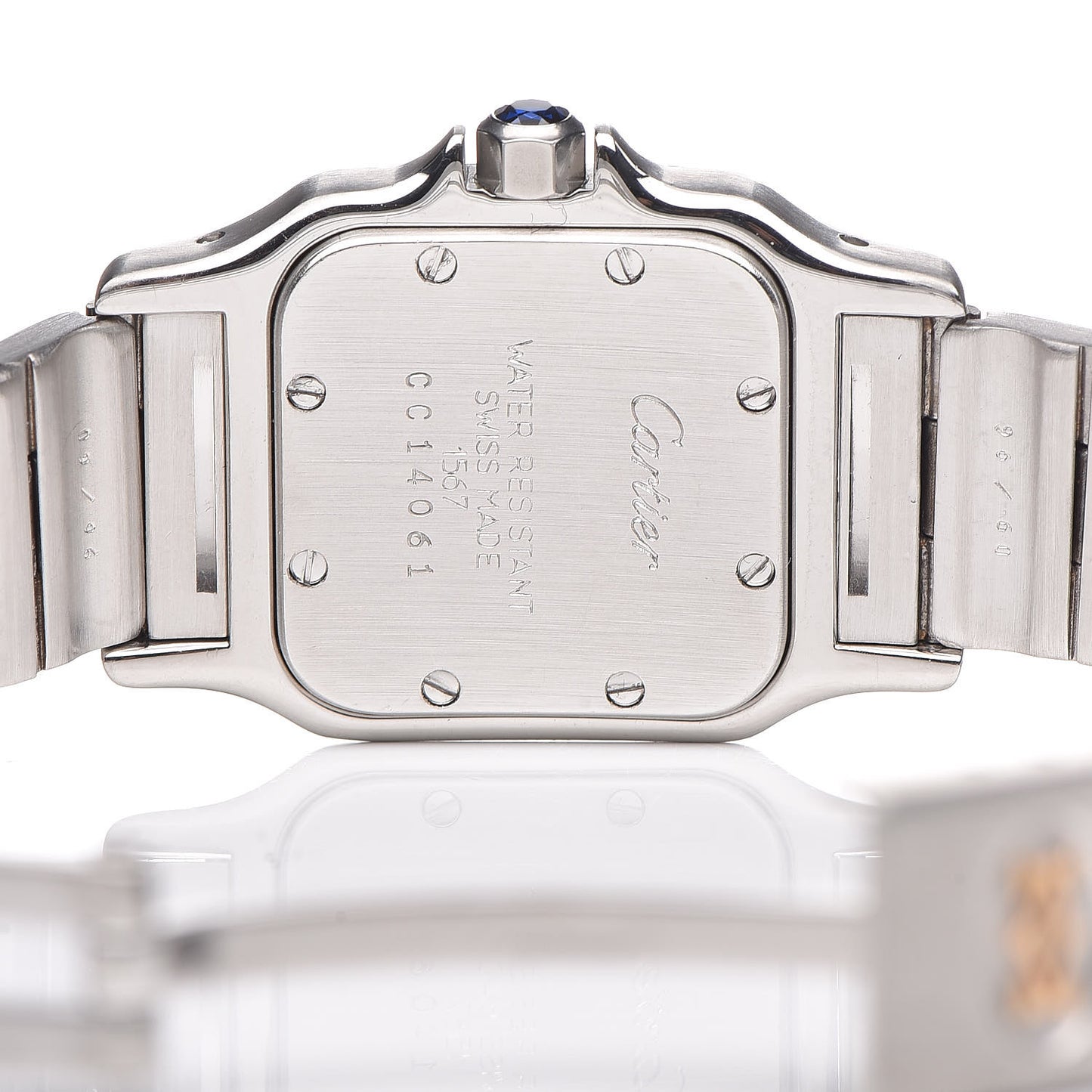 Stainless Steel 18K Yellow Gold 24mm Santos De Cartier Galbee Quartz Watch