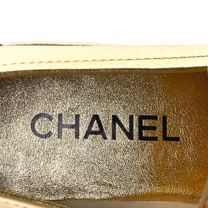 Chanel Laminated Calfskin CC Platform Loafers 37.5 Golden 9 of 10
