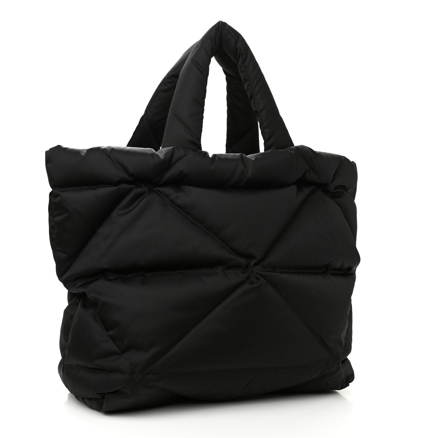 Re-Nylon Triangle Padded Tote Bag Black