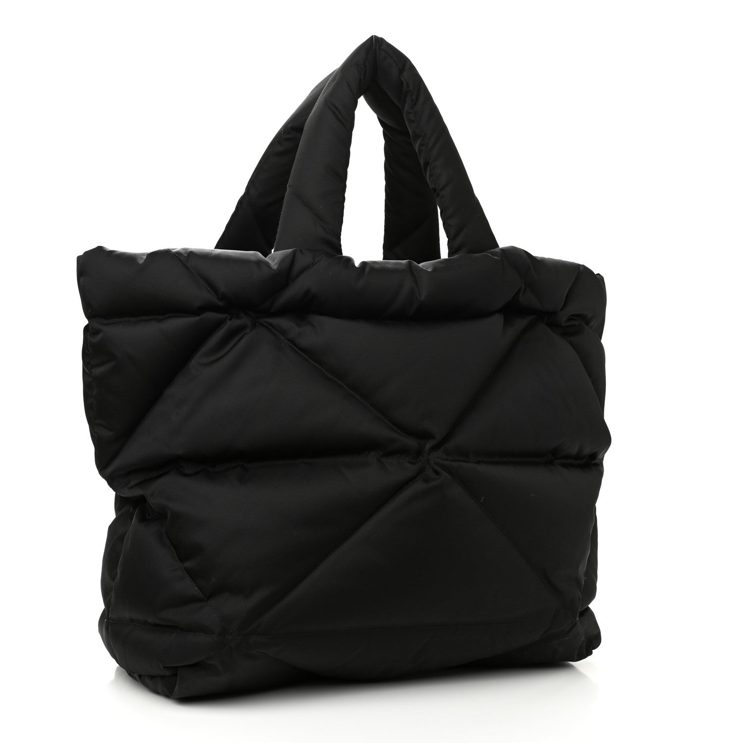 Prada Re-Nylon Triangle Padded Tote Bag Black 3 of 11