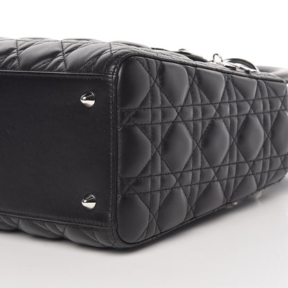 Christian Dior Lambskin Cannage Medium Lady Dior Black 9 of 10