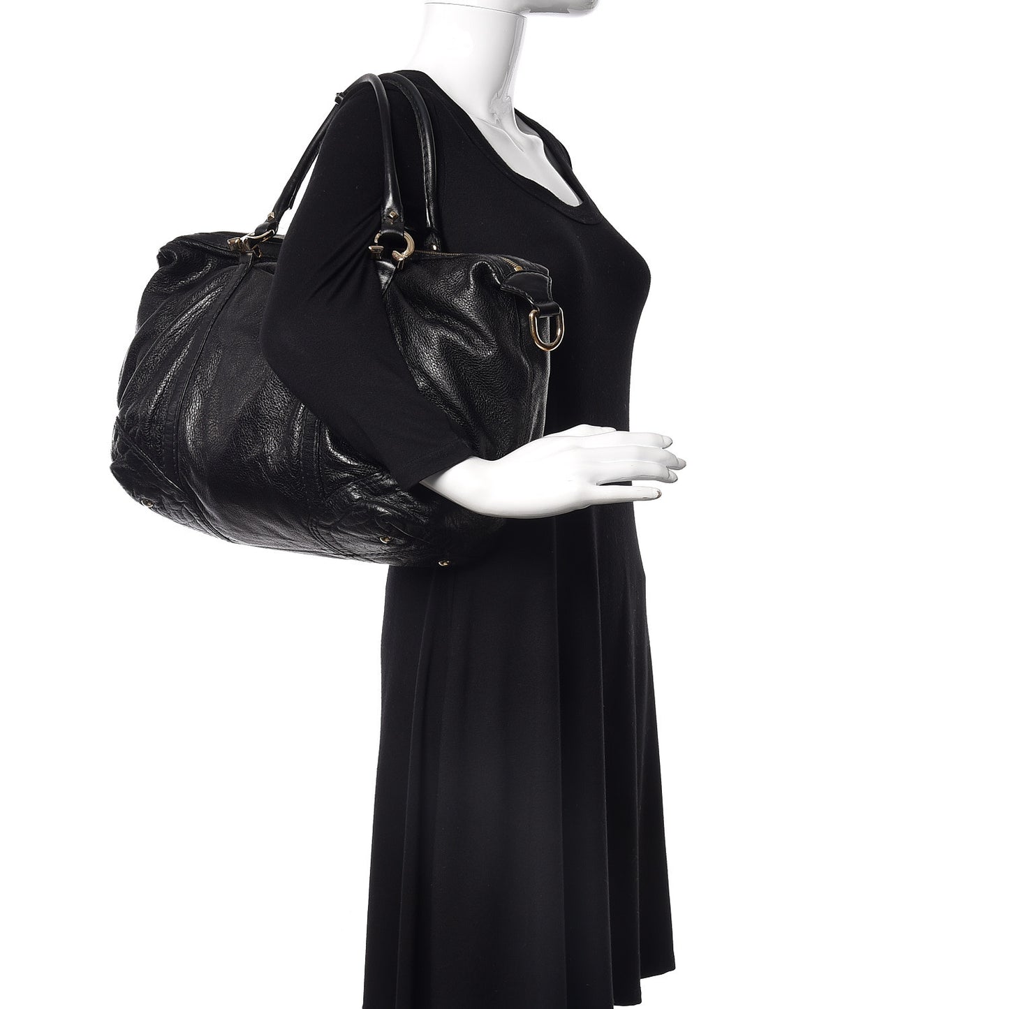 Calfskin Horsebit Medium Nail Boston Black