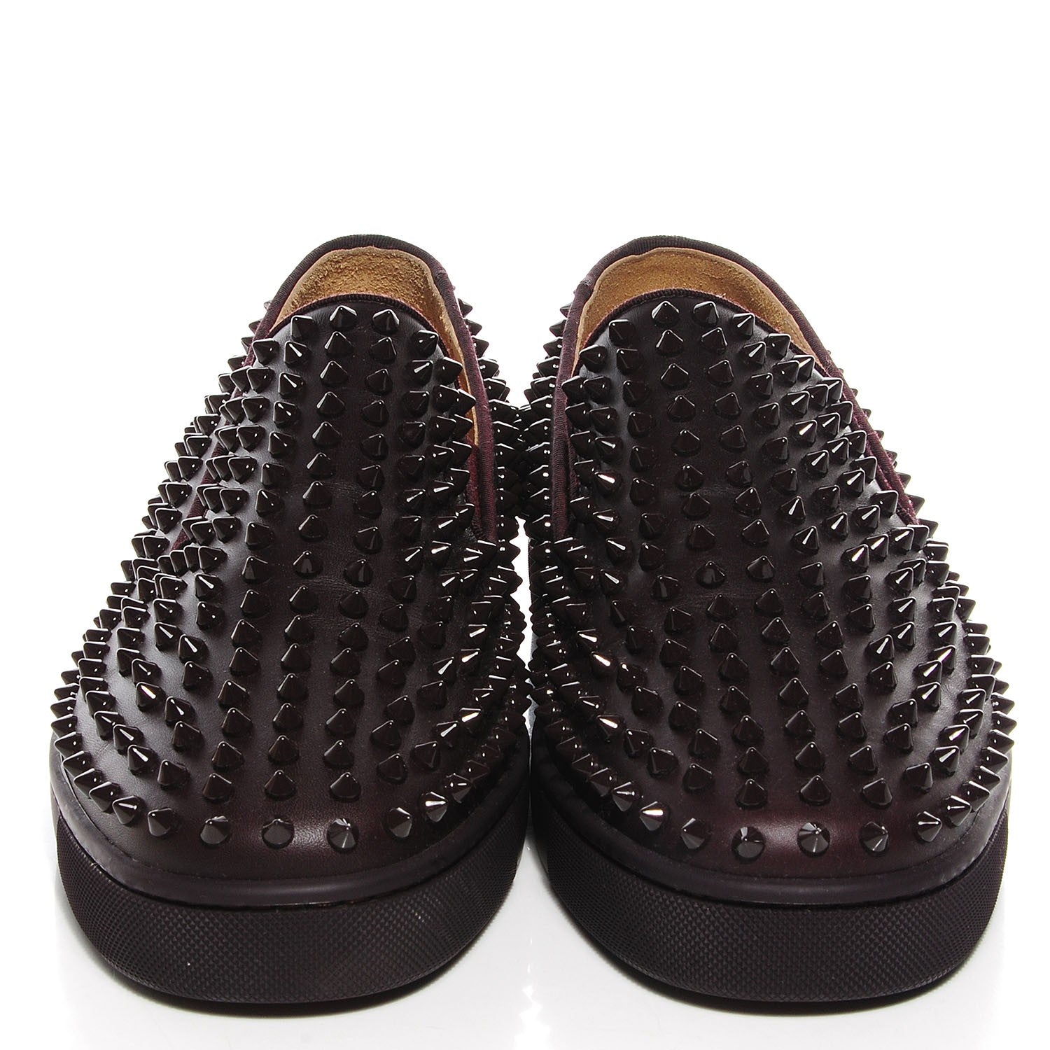 Christian Louboutin Mens Calfskin Spikes Roller Boat Flat 45 Cramoisi 2 of 7