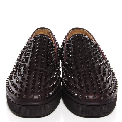 Christian Louboutin Mens Calfskin Spikes Roller Boat Flat 45 Cramoisi 2 of 7
