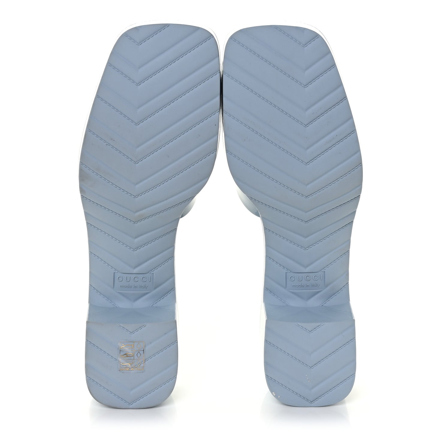 Rubber Gucci Logo Womens Platform 20/60mm Slide Sandals 42 Porcelain Light Blue