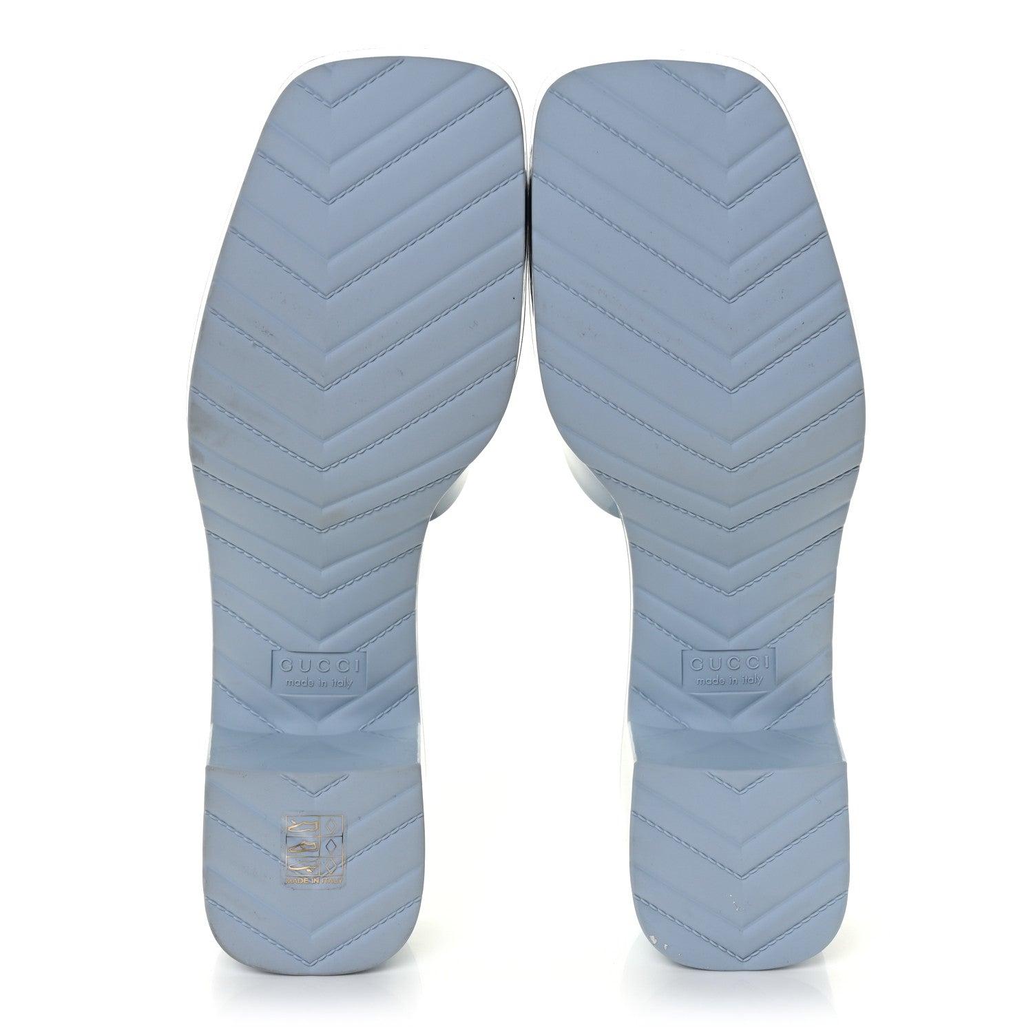 Gucci Rubber Gucci Logo Womens Platform 20/60mm Slide Sandals 42 Porcelain Light Blue 5 of 10