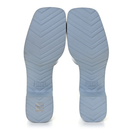 Gucci Rubber Gucci Logo Womens Platform 20/60mm Slide Sandals 42 Porcelain Light Blue 5 of 10